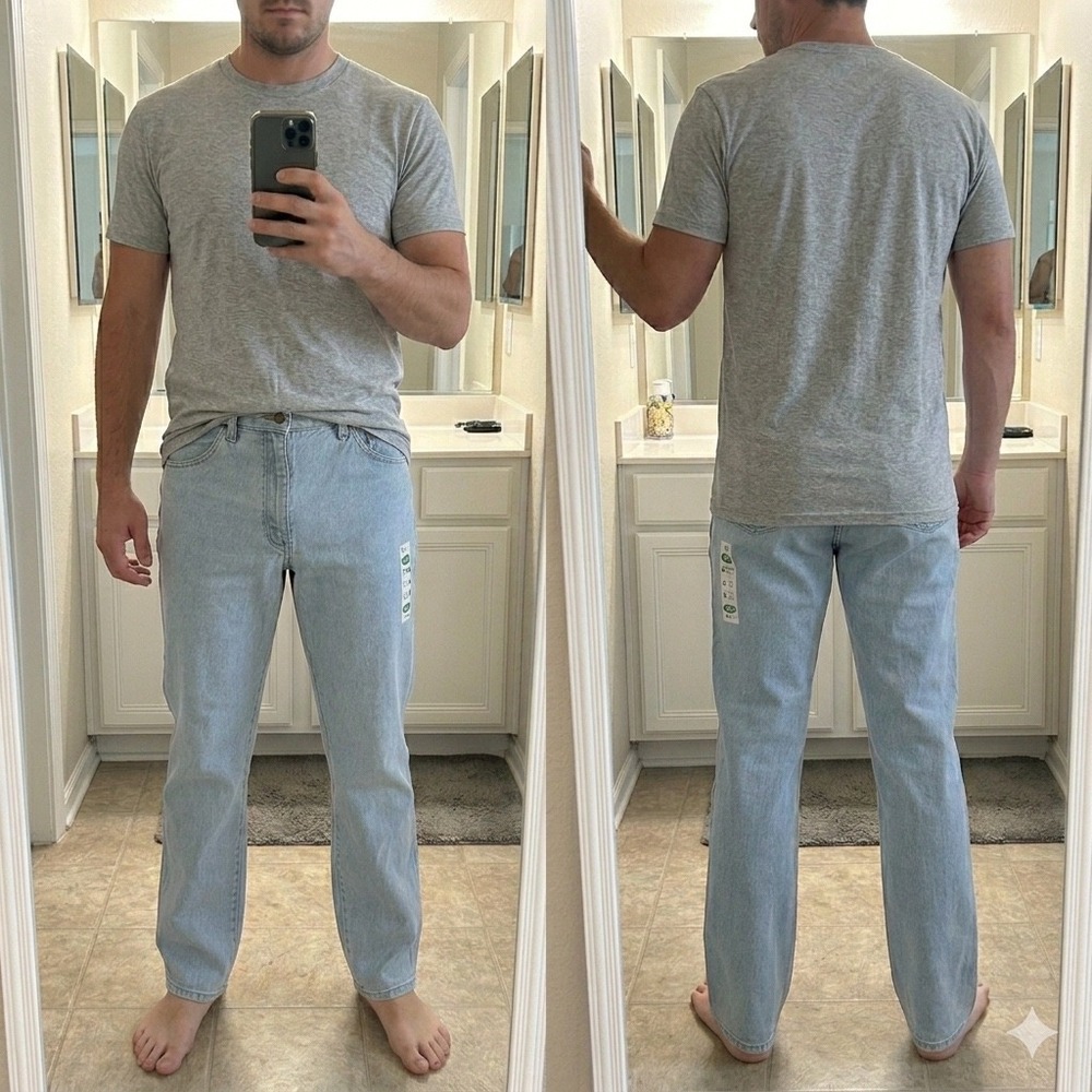 Wrangler 936GBH Slim Fit Cowboy Cut Jeans Light Wash 35x36 Irregular